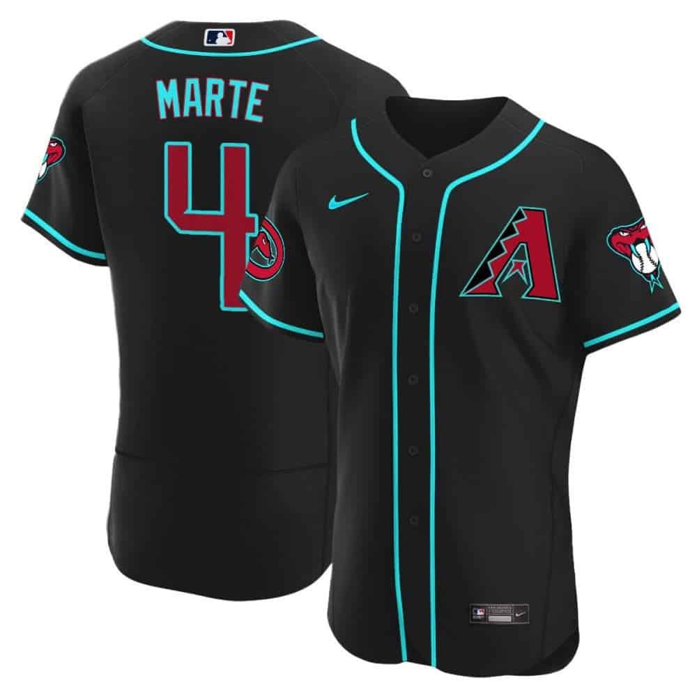 Men Arizona Diamondback #4 Marte Black 2024 Nike Flex Base MLB Jersey